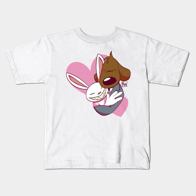 Sam and Max: Freelance Cuddlebugs Kids T-Shirt by spaceagebarbie